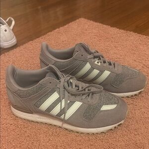 adidas Women's Gray and White Sneakers